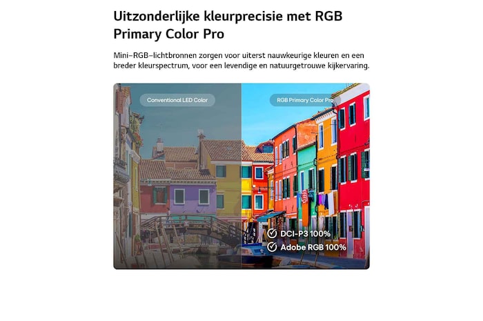 Een alpha 8 AI-processor 4K Gen3 van de LG Mini RGB evo AI MRGB88 straalt in blauw licht op een printplaat en benadrukt de AI-verwerkingsprestaties met een tot 5 keer snellere NPU, 10% snellere CPU-verwerking en 20% grotere geheugencapaciteit.
